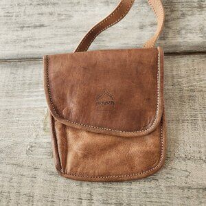 Berber Real Leather Cross-Body Travel Pouch Brown bag Purse